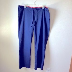 Dickies scrub pants, 55% cotton,45% polyester.